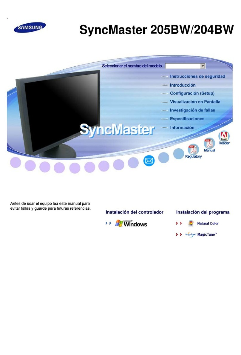 Samsung 204B - SyncMaster - 20.1" LCD Monitor Quick start guide Samsung 204B - SyncMaster - 20.1" LCD Monitor Quick start guide