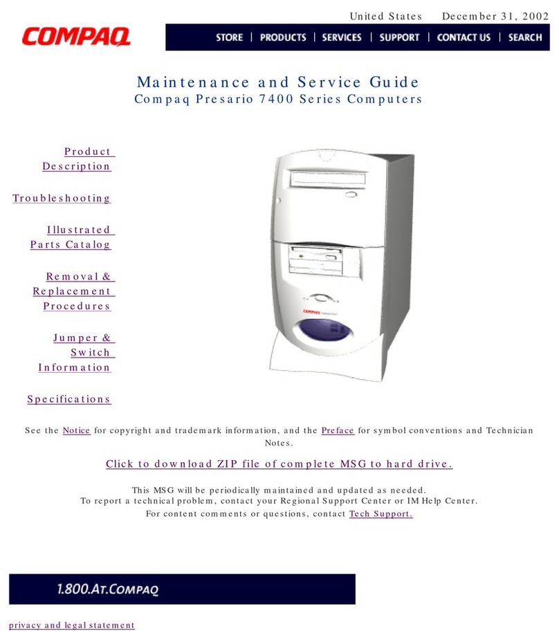 Compaq 7470 - Presario - 64 MB RAM Manual