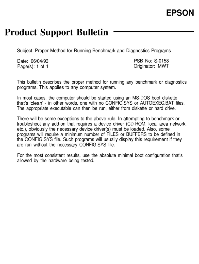 Epson Equity IIe Product support bulletin