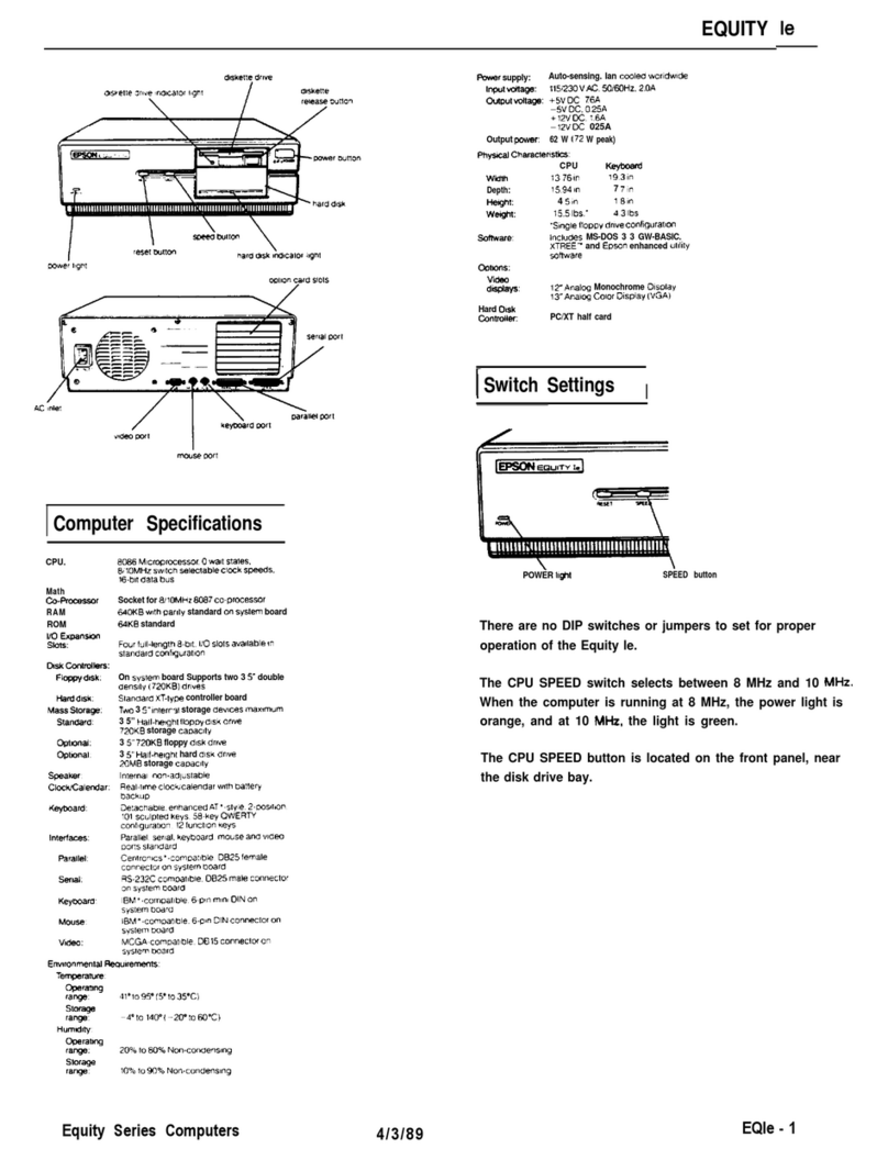 Epson Equity Ie Installation and operation manual