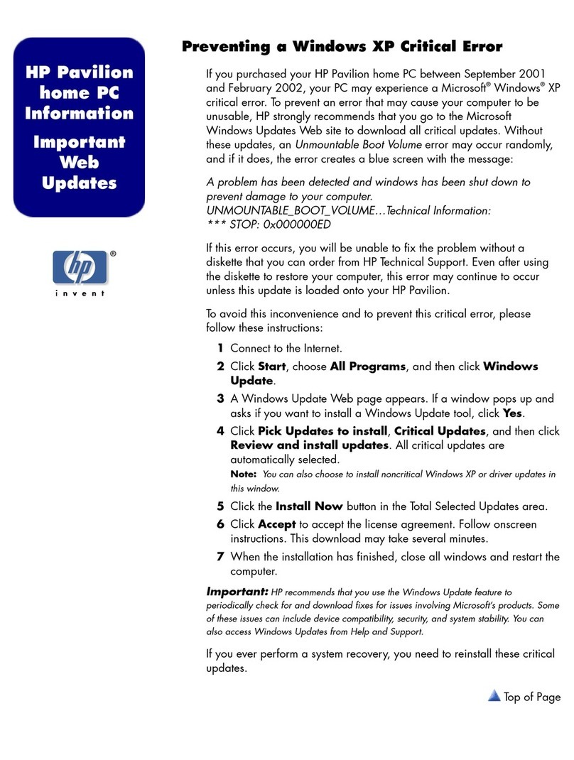 HP 512n - Pavilion - 128 MB RAM User manual