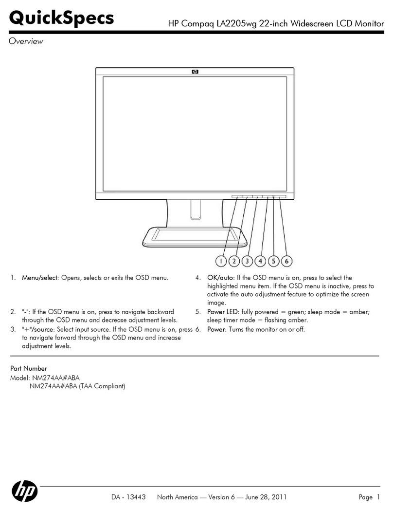HP Compaq LA2205wg User instructions
