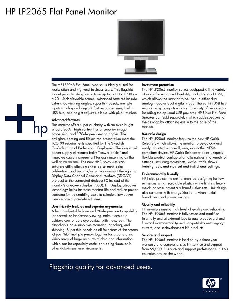 HP LP2065 - 20.1" LCD Monitor User manual