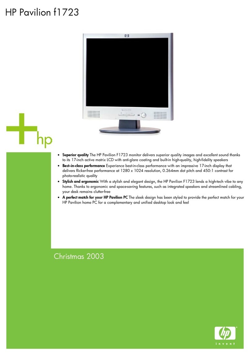 HP D5064S - Pavilion F70 - 17" LCD Monitor User manual HP D5064S - Pavilion F70 - 17" LCD Monitor User manual