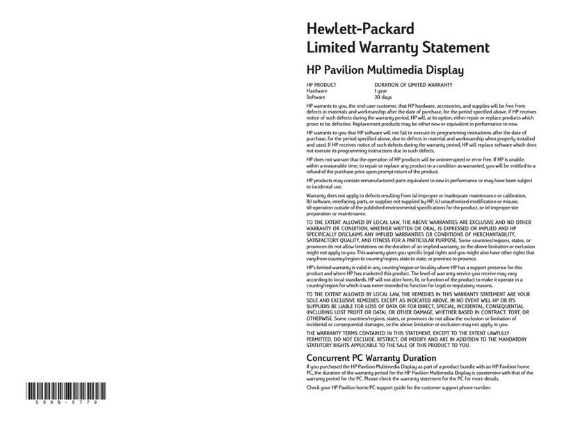 HP D5063H - Pavilion F50 - 15" LCD Monitor Use and maintenance manual