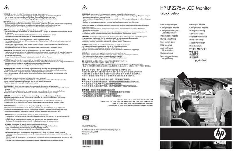 HP LP2275w - 22" LCD Monitor Specification sheet