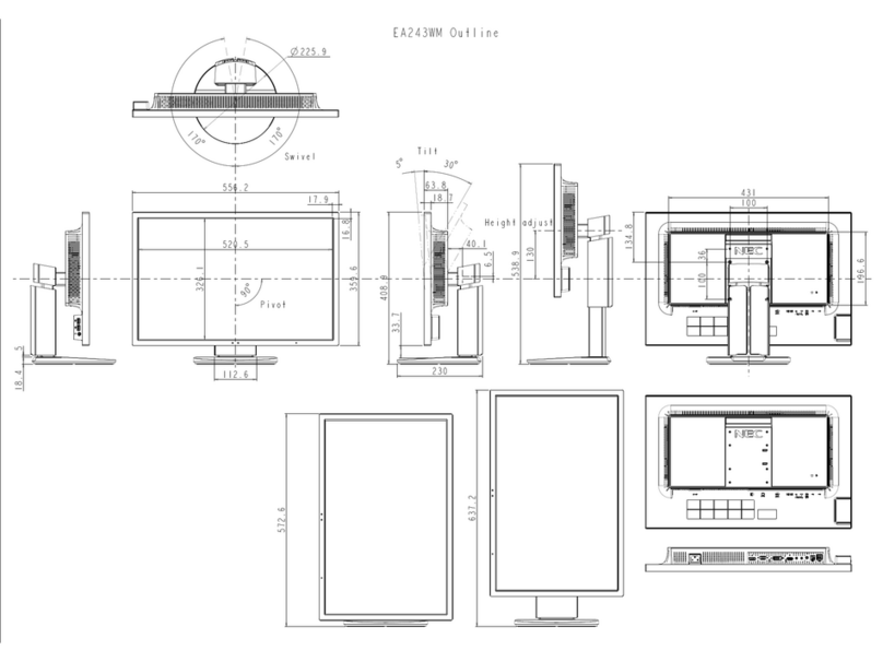 NEC MultiSync EA243WM Parts list manual