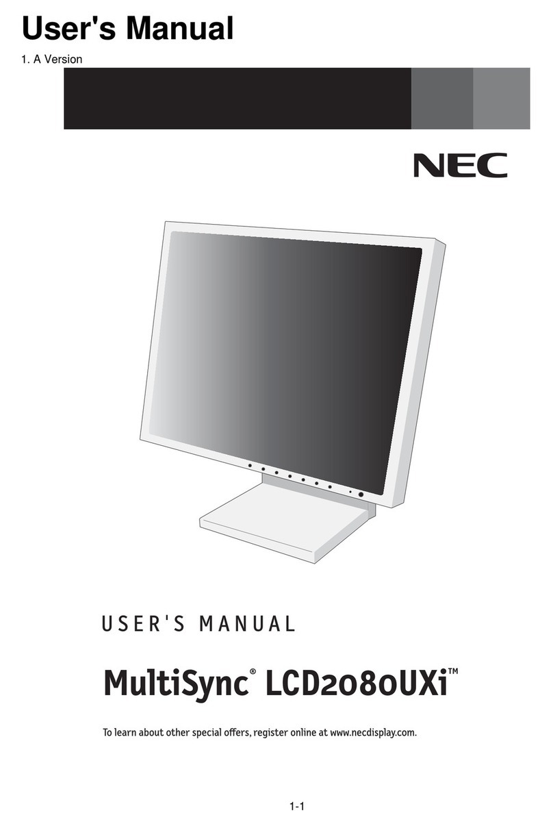 NEC MultiSync LCD2080UXi User manual