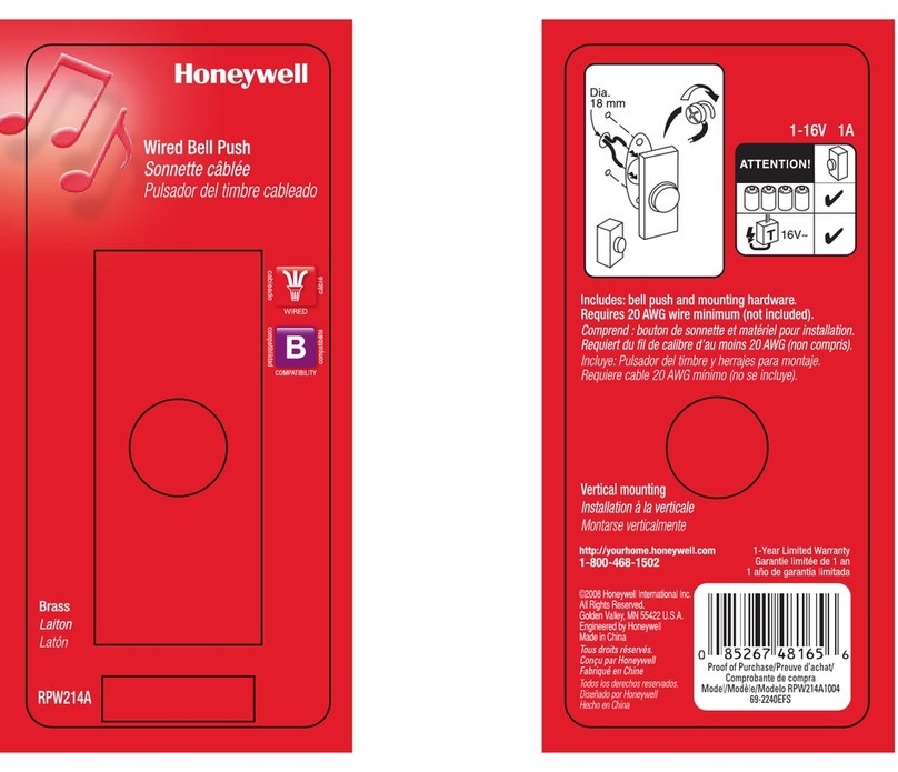 Honeywell RPW214A Mounting instruction