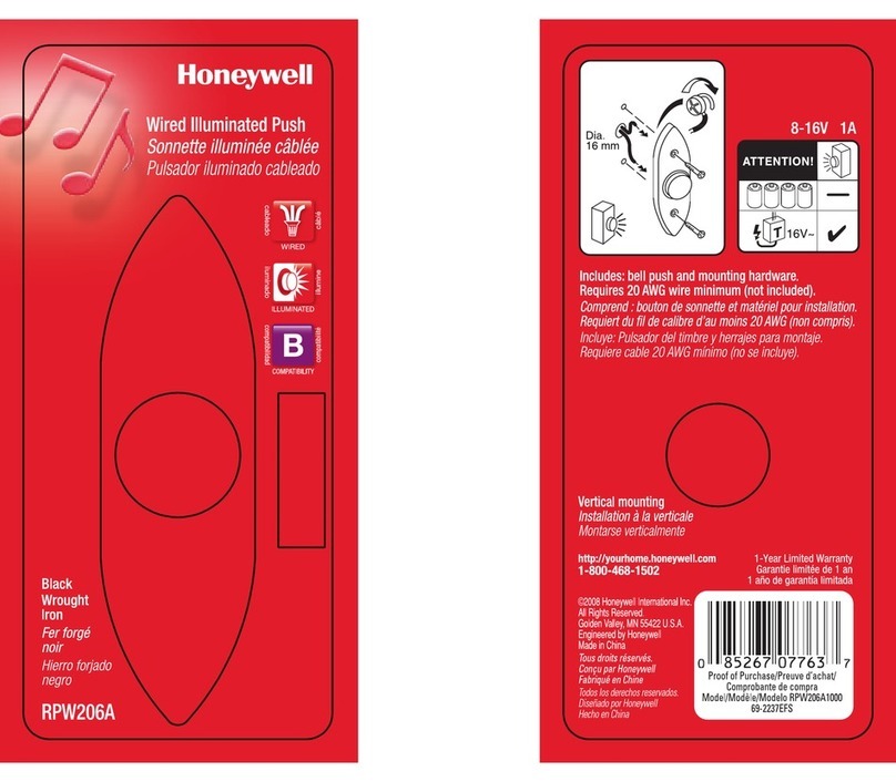 Honeywell RPW206A Mounting instruction