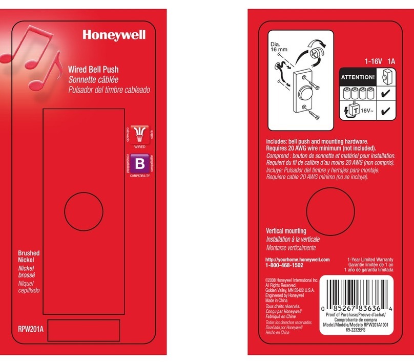 Honeywell RPW201A Mounting instruction