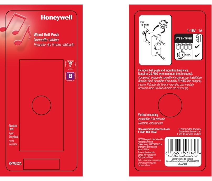 Honeywell RPW203A Mounting instruction