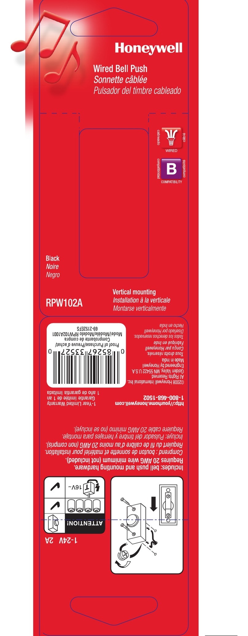 Honeywell RPW102 owner's manual