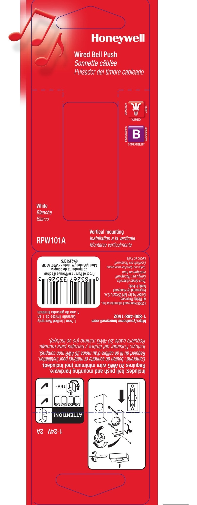 Honeywell RPW101 User guide