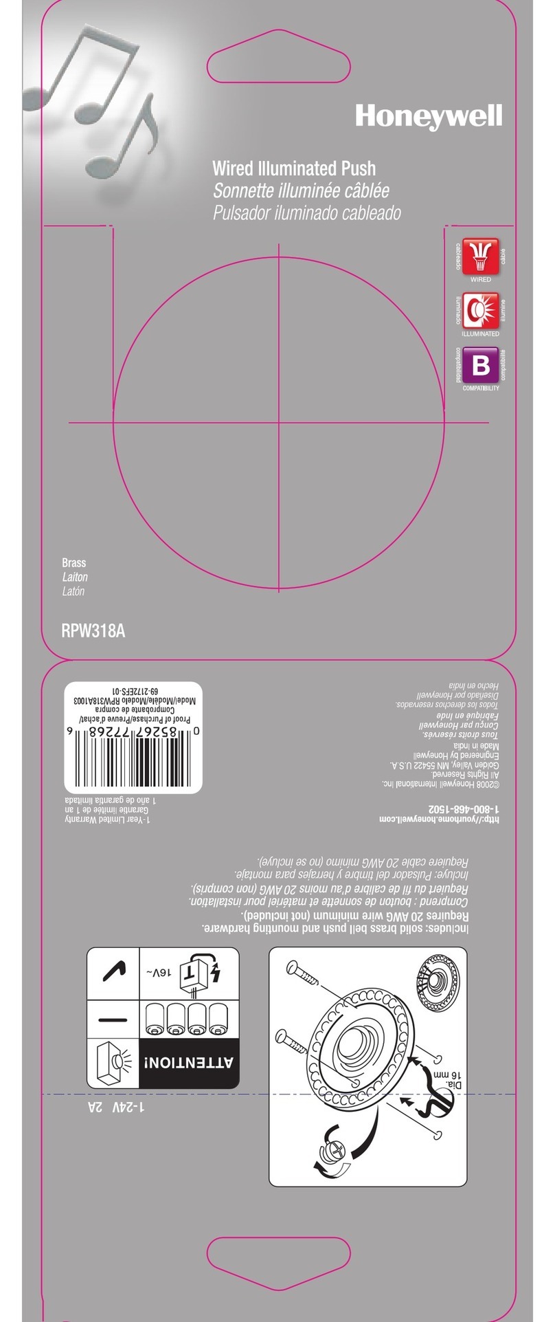 Honeywell RPW318 Manual