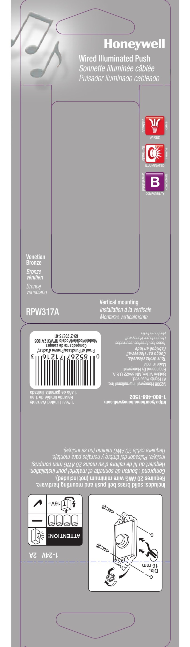 Honeywell RPW317 Manual