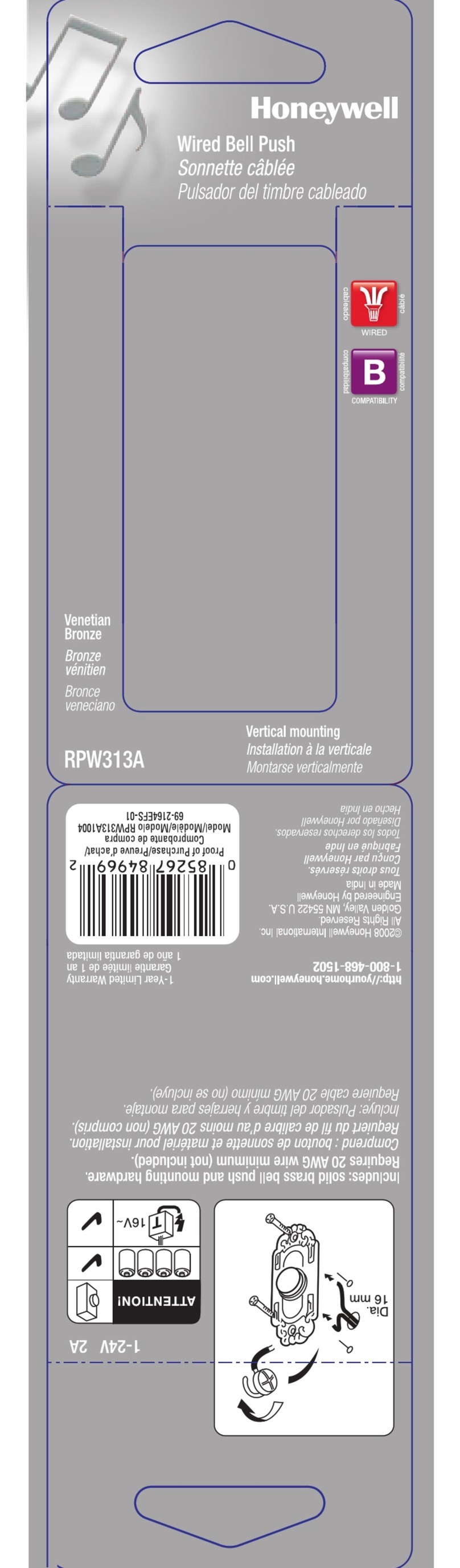 Honeywell RPW313 Manual