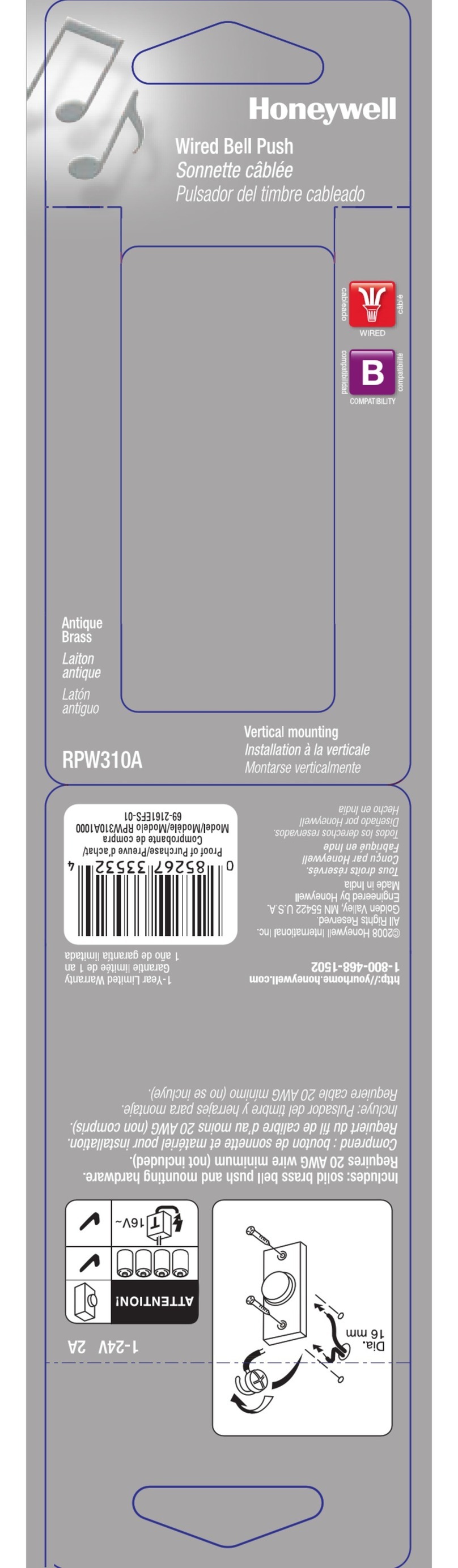 Honeywell RPW310 Manual