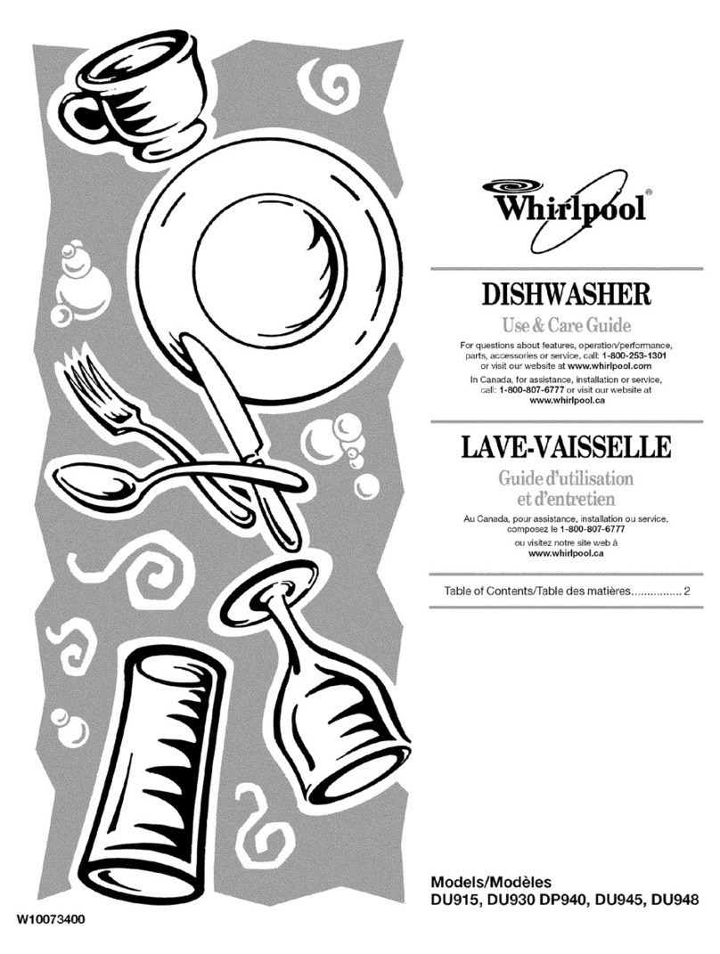 Whirlpool DU930PWSB - on 24 Inch Full Console... use and care manual
