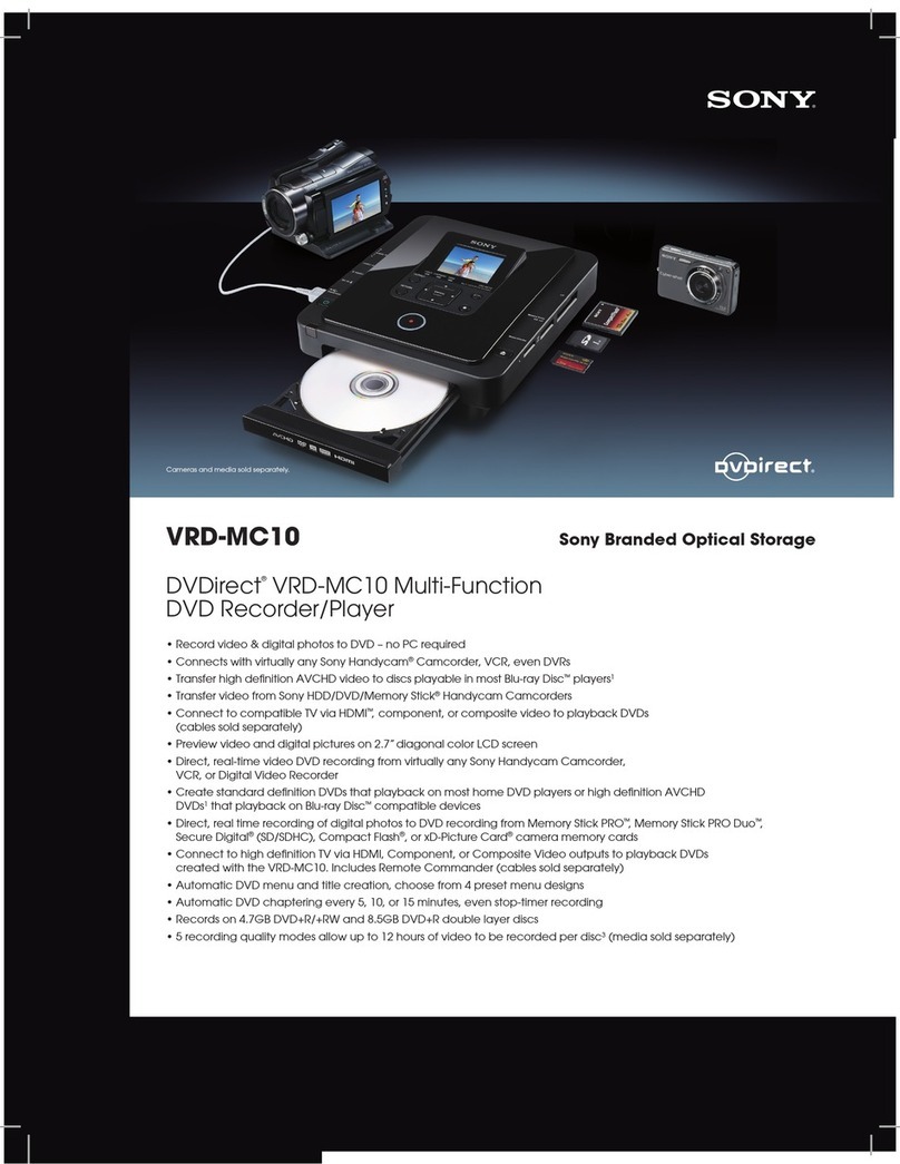 Sony VRDMC10 - DVDirect Stand Alone DVD... User manual