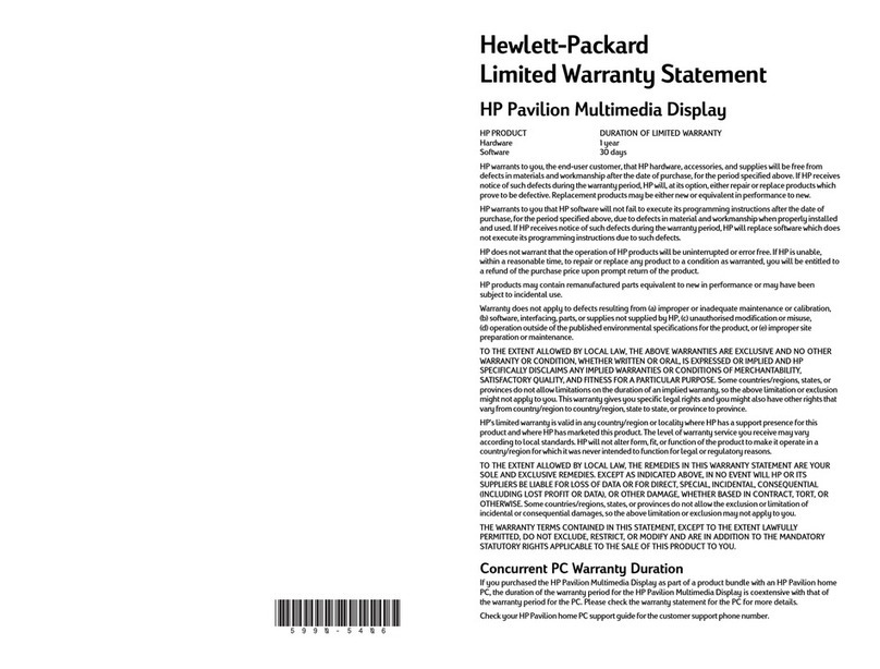 HP D5063H - Pavilion F50 - 15" LCD Monitor User manual