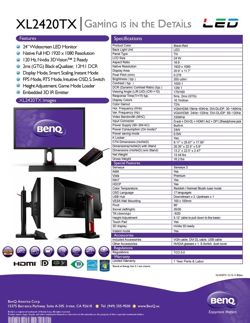 BenQ XL2420TX User manual BenQ XL2420TX User manual