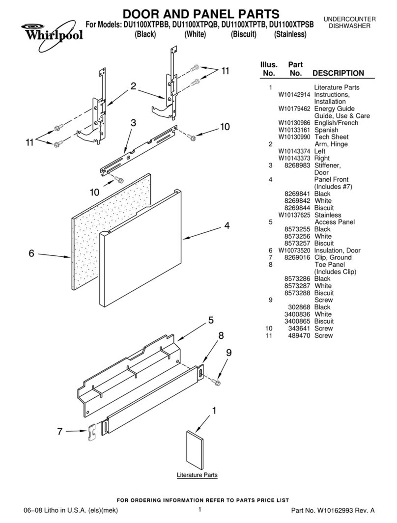 Whirlpool DU1100XTPS User manual