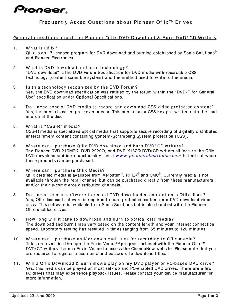 Pioneer DVR-2920Q - DVD±RW / DVD-RAM Drive Frequently asked questions