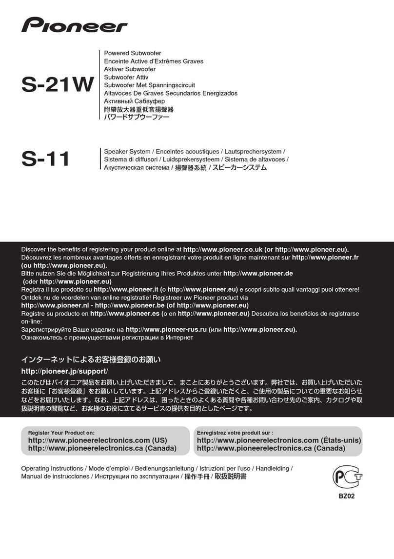 Pioneer S-HS111US User manual