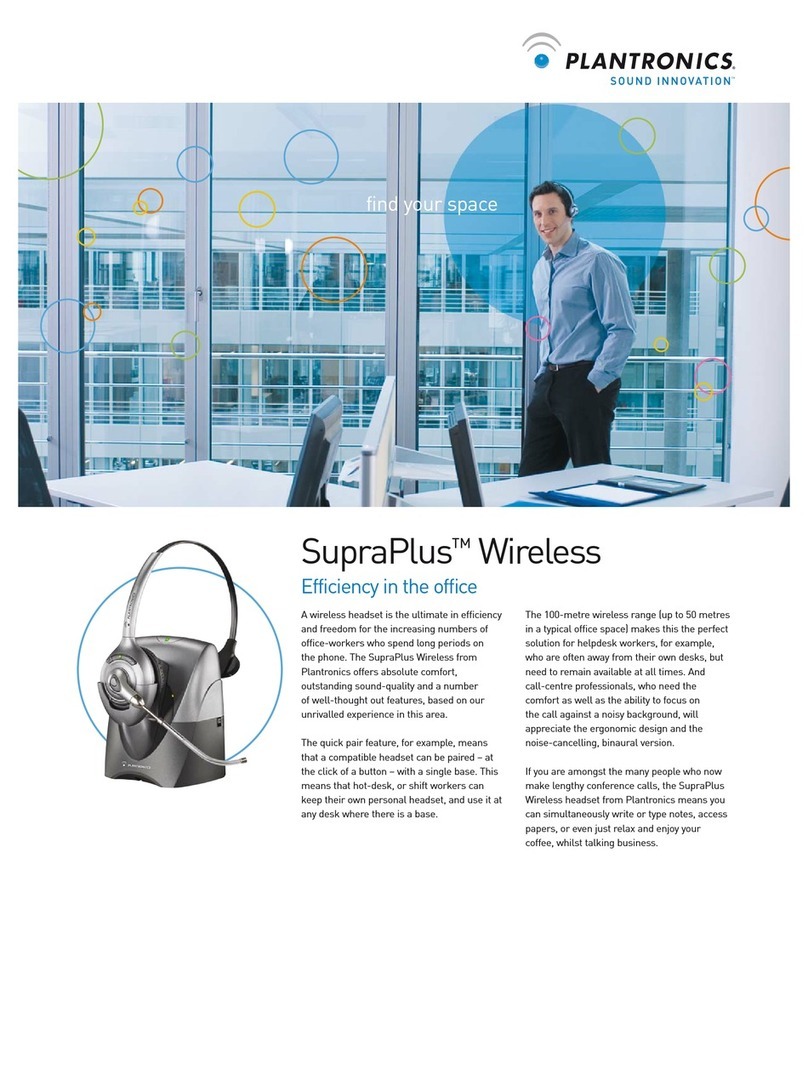 Plantronics Stereo SupraPlus USB Instruction manual