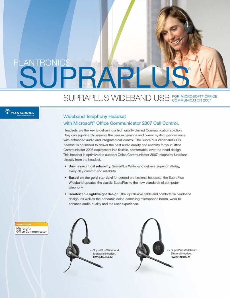 Plantronics Stereo SupraPlus USB Product sheet