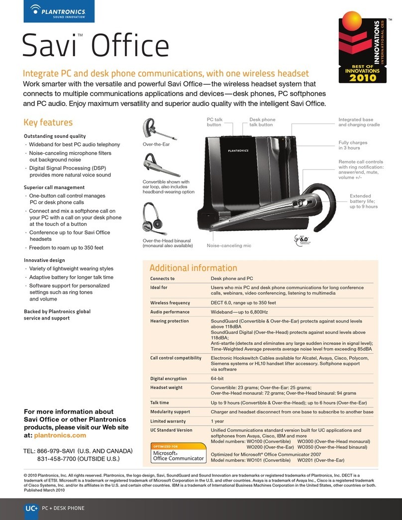 Plantronics Savi Office Dimensions