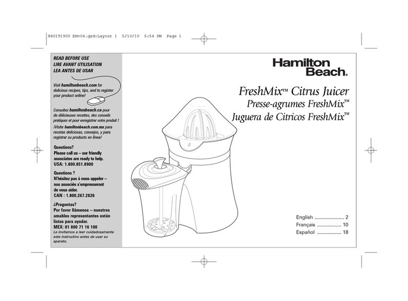 Hamilton Beach 66333 use & care