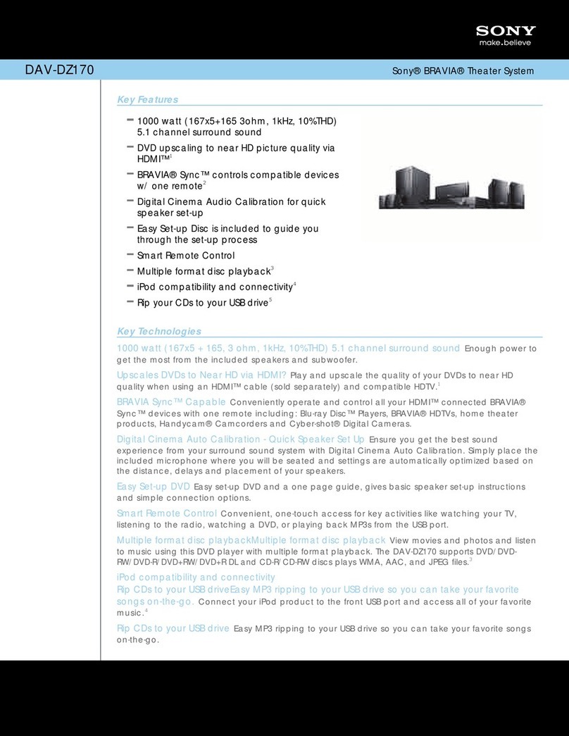 Sony BRAVIA DAV-DZ170 User manual