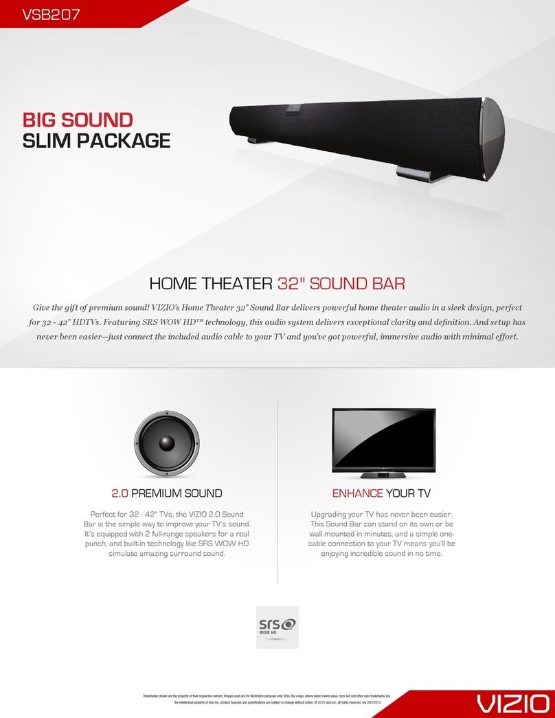 Vizio VSB207 User manual