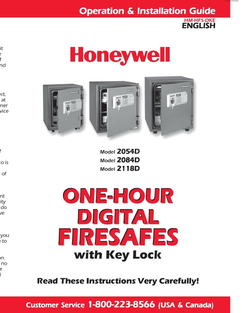 Honeywell 2054D - 1 Hour Steel Fire Safe Operations & installation guide Honeywell 2054D - 1 Hour Steel Fire Safe Operations & installation guide