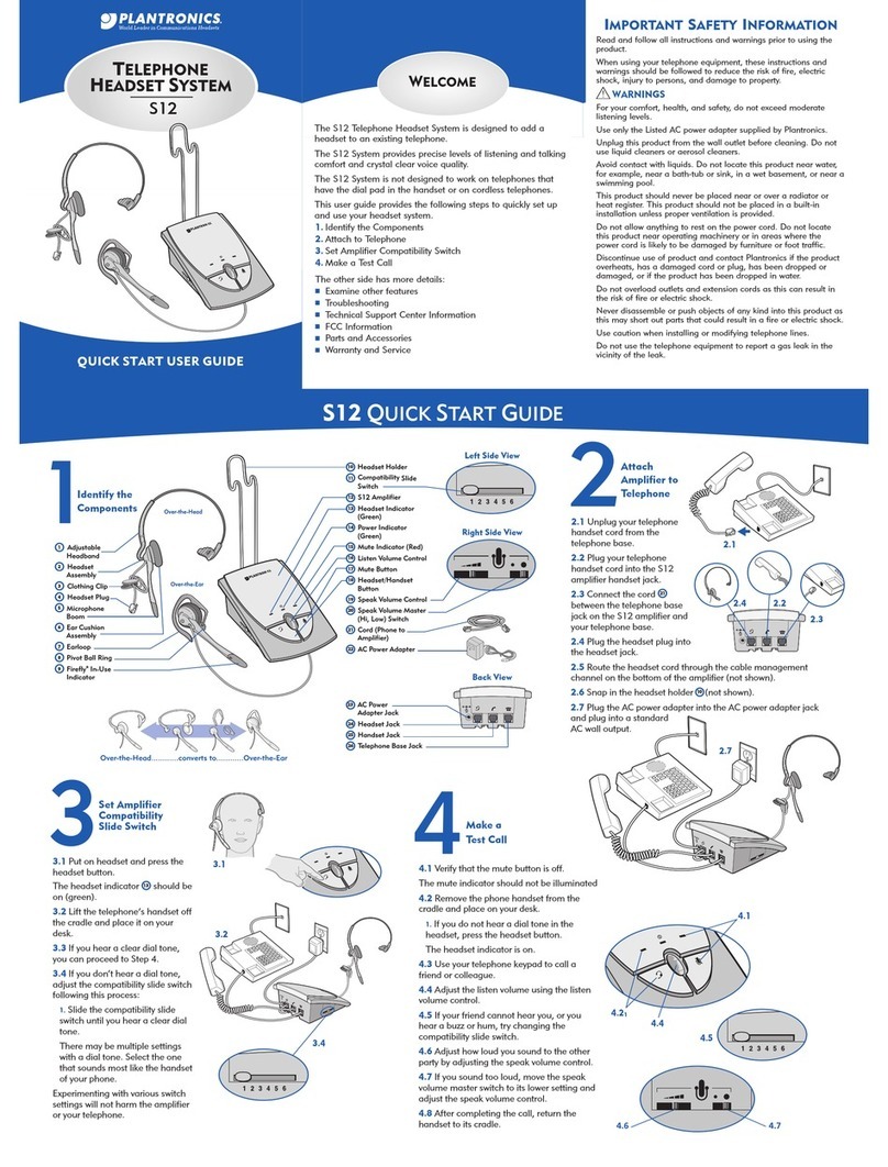 Plantronics S12 Setup guide