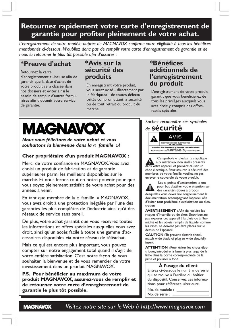Magnavox MRD130 - Dvd Home Theatre System User manual