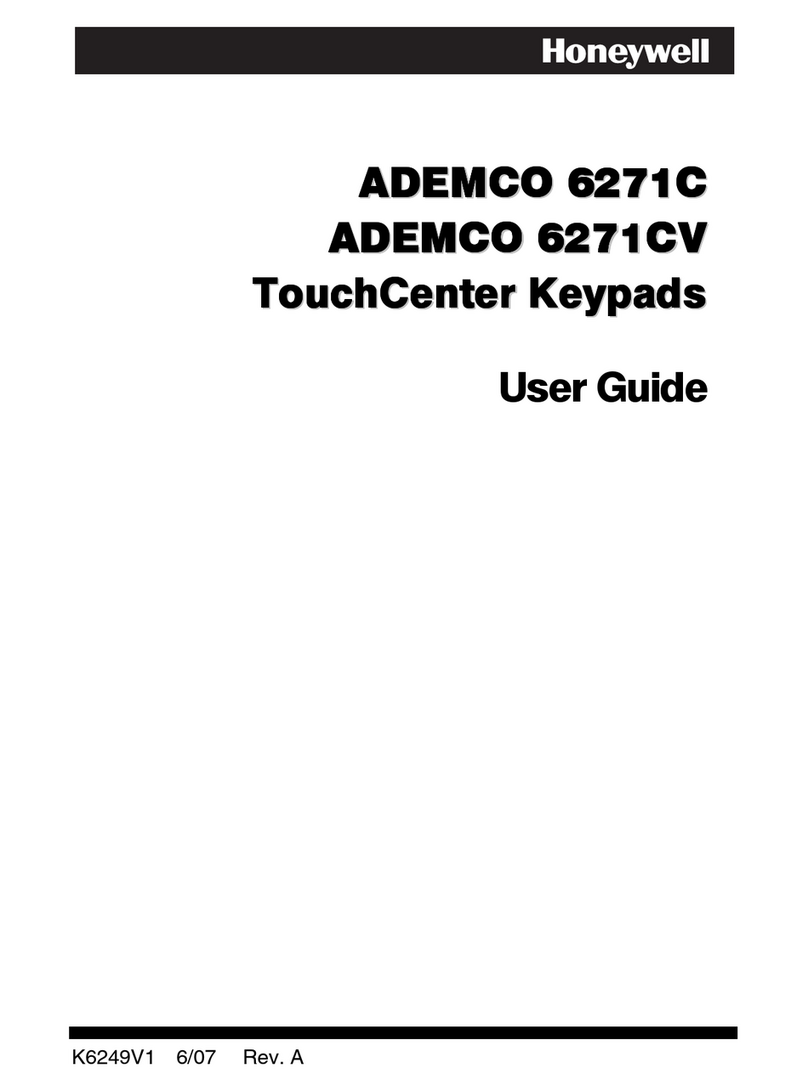Honeywell 6271C - Ademco TouchCenter Color Keypad User manual