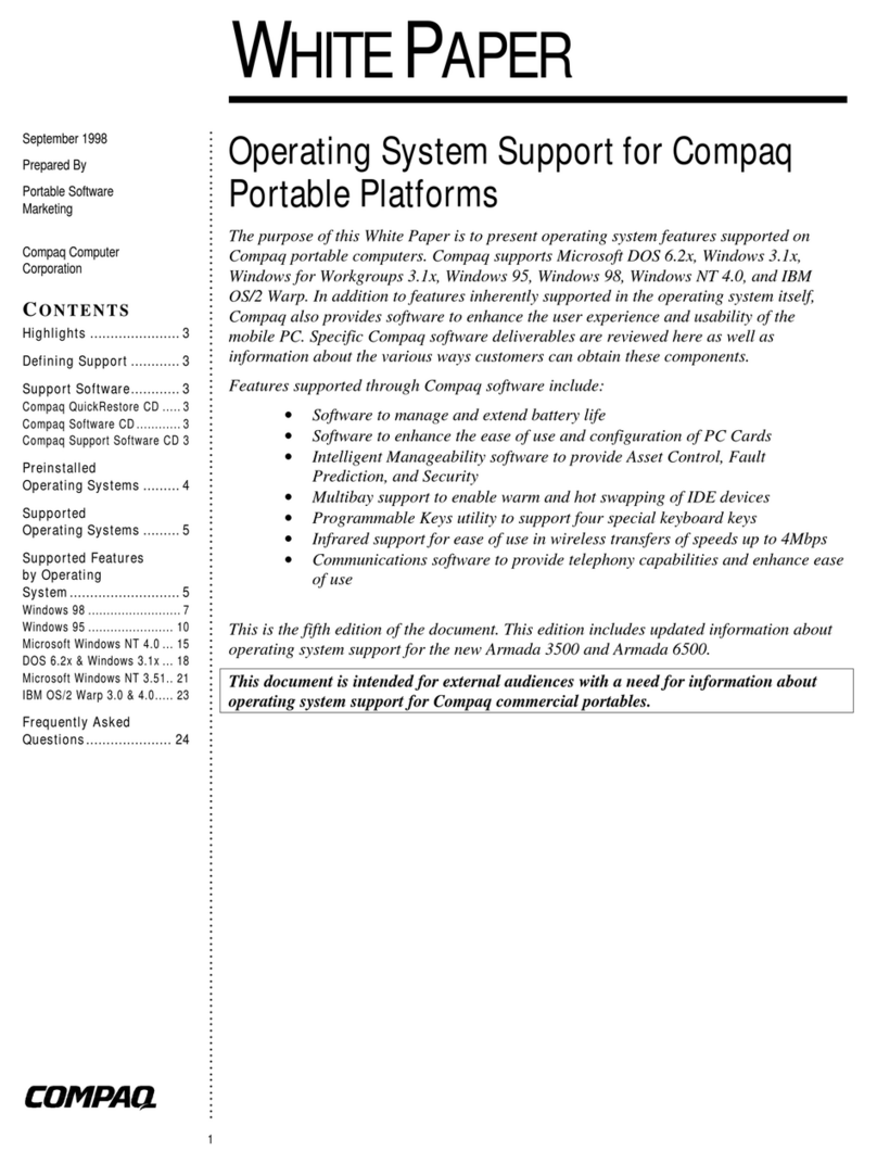 Compaq 1700 - Armada - PII 266 MHz Instruction Manual