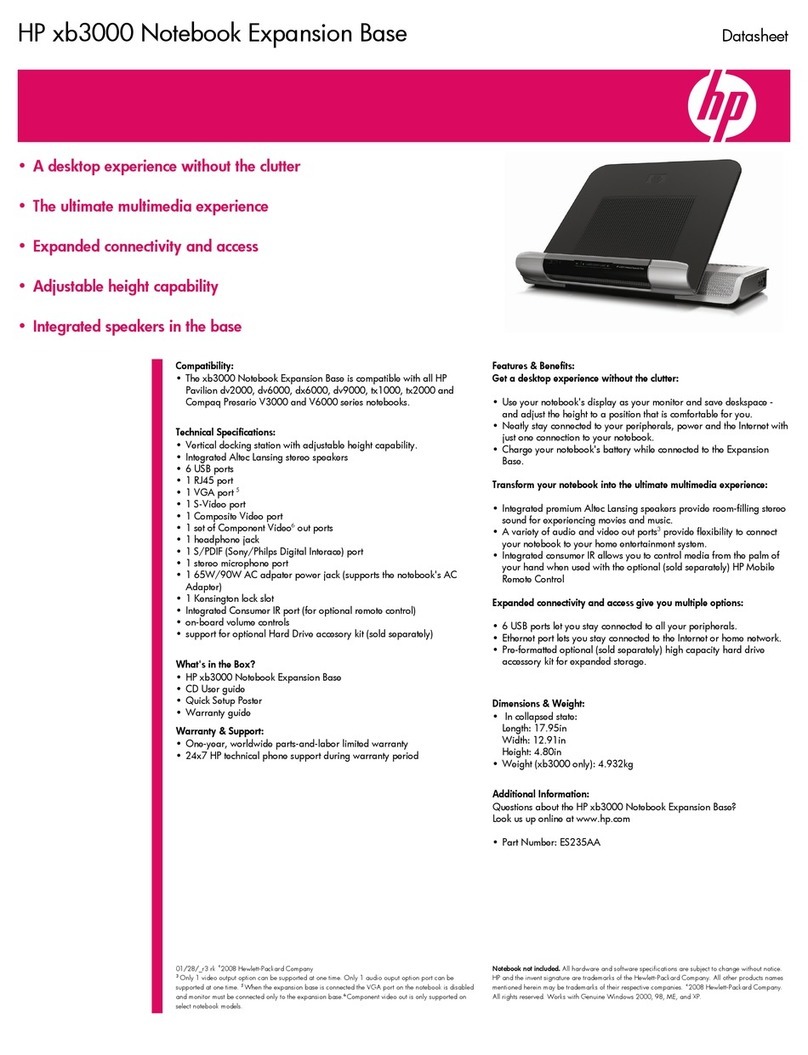 HP Xb3000 - Notebook Expansion Base Docking... User manual