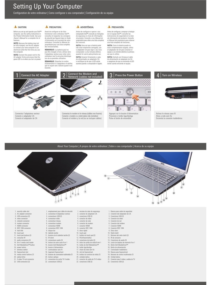 Dell 1526 - Inspiron - Laptop Setting-up guide