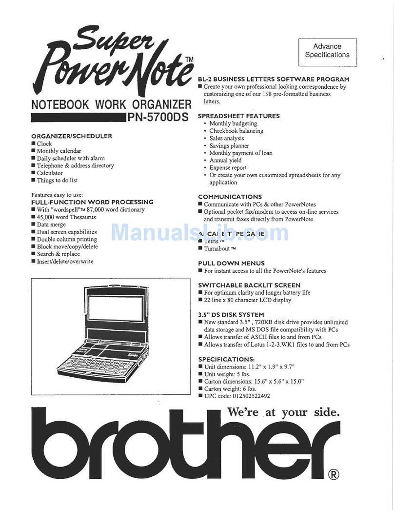 Brother SuperPower Note PN-5700DS Specifications