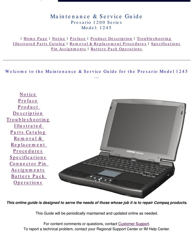 Compaq 1200US - Presario - Celeron 800 MHz Manual