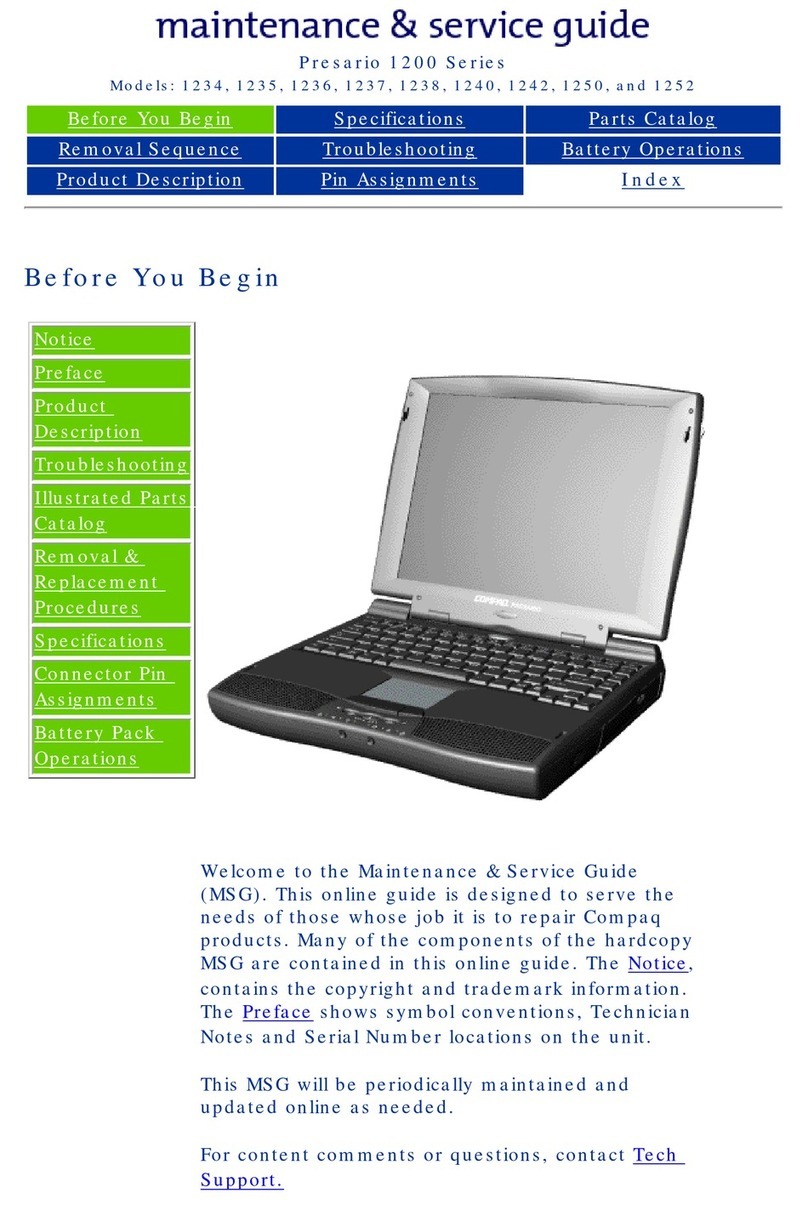 Compaq 1200US - Presario - Celeron 800 MHz Manual