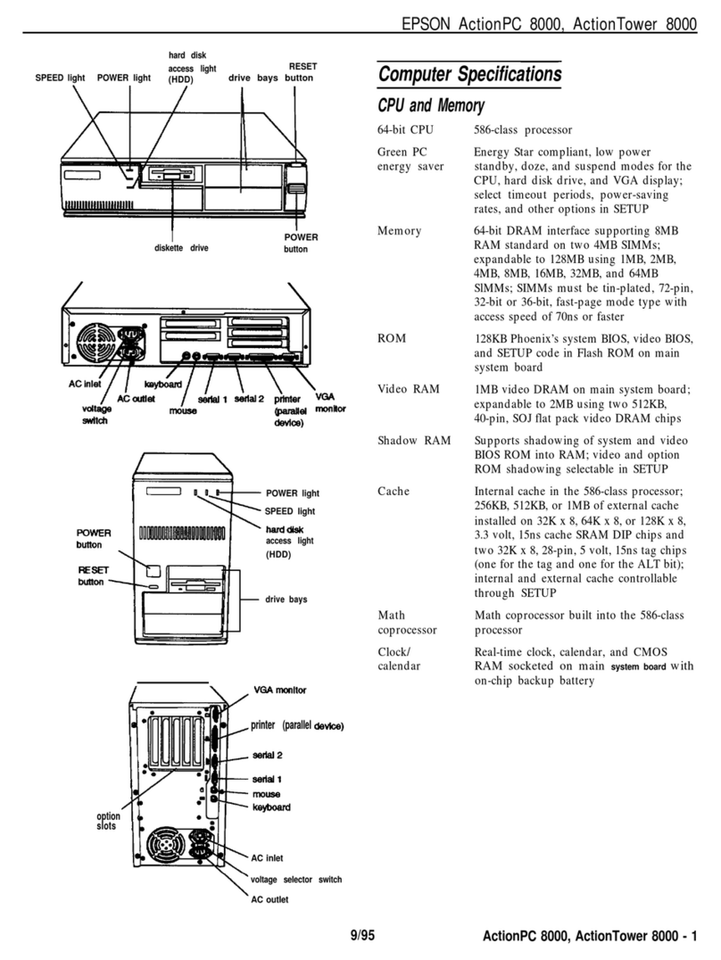 Epson ActionPC 8000 Product information guide