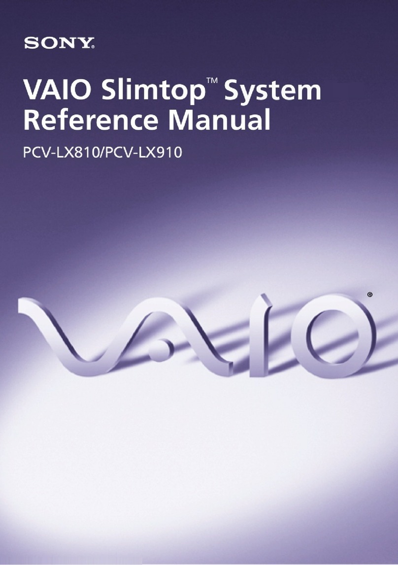 Sony PCV-LX810 - Vaio Slimtop Computer User manual