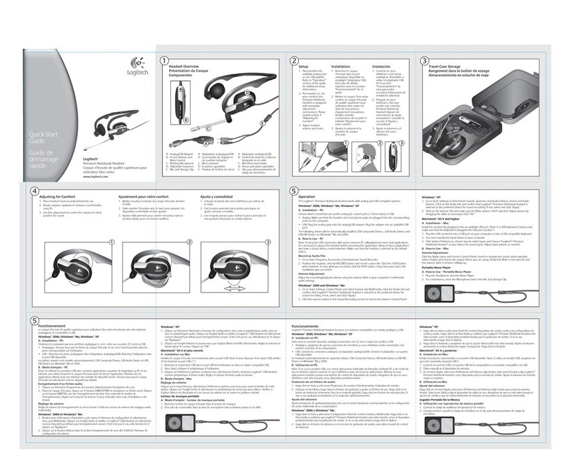 Logitech Premium Notebook Headset User manual