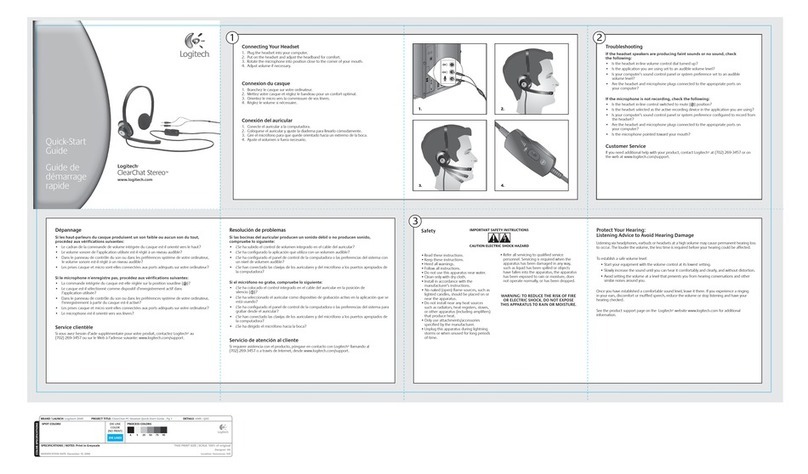 Logitech 981-000009 - ClearChat Stereo - Headset User manual