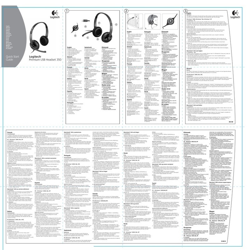Logitech 980374-0403 - Premium USB Headset 350 User manual